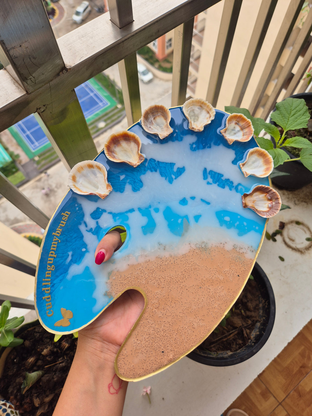 Ocean Resin Paint Palette- 12inch