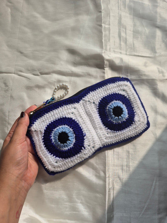 Crochet Evil Eye Pouch