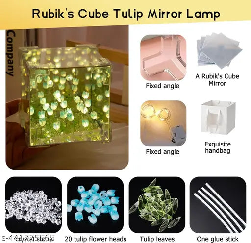 DIY Magic Cube Tulips Flower Table Lamp