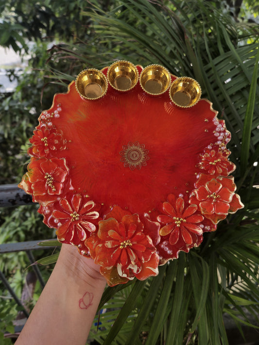 3D Floral Pooja Thali