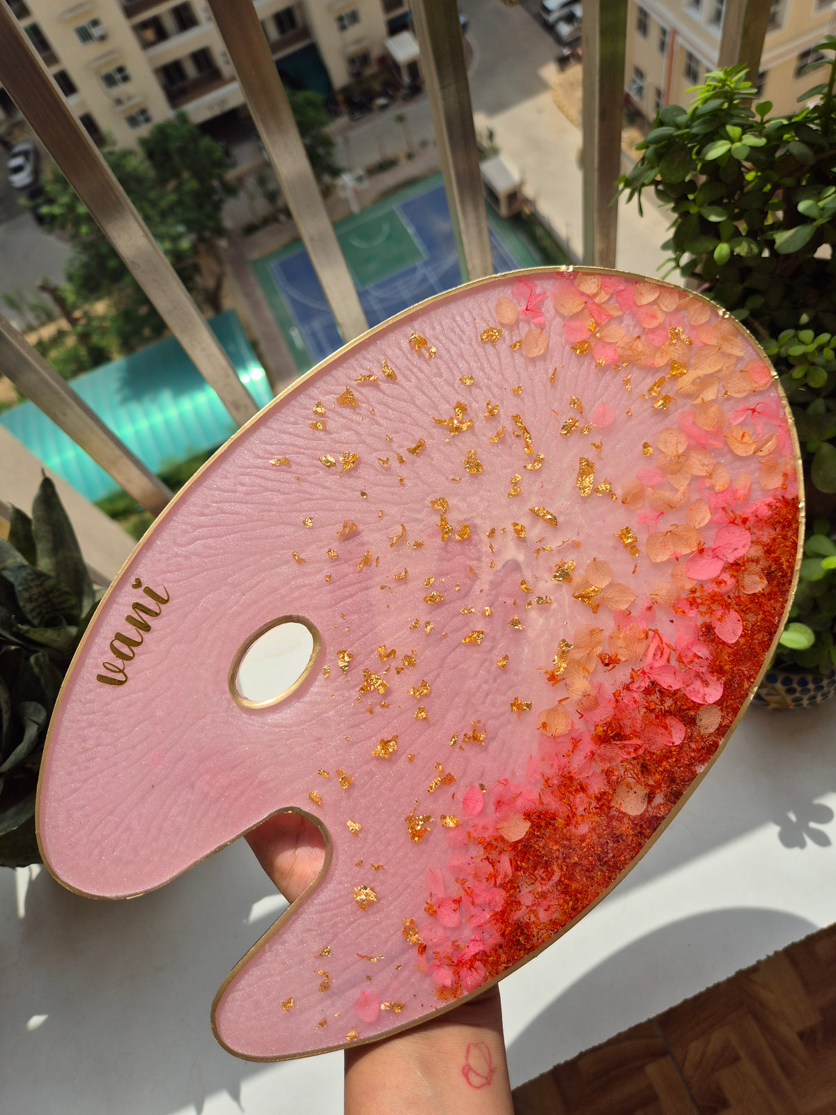 Dried Flower Resin Paint Palette- 12inch