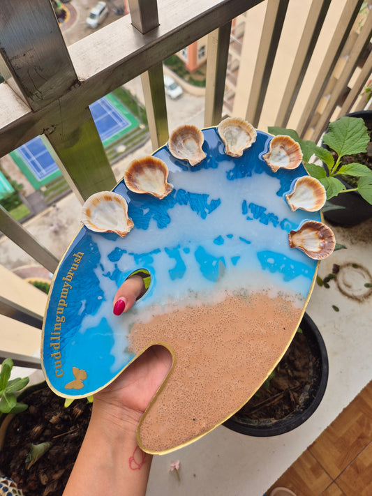 Ocean Resin Paint Palette- 12inch